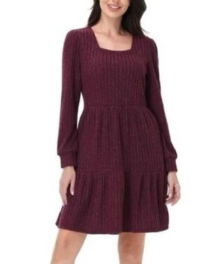 Frye Women's Ribbed Dress in Dark Red